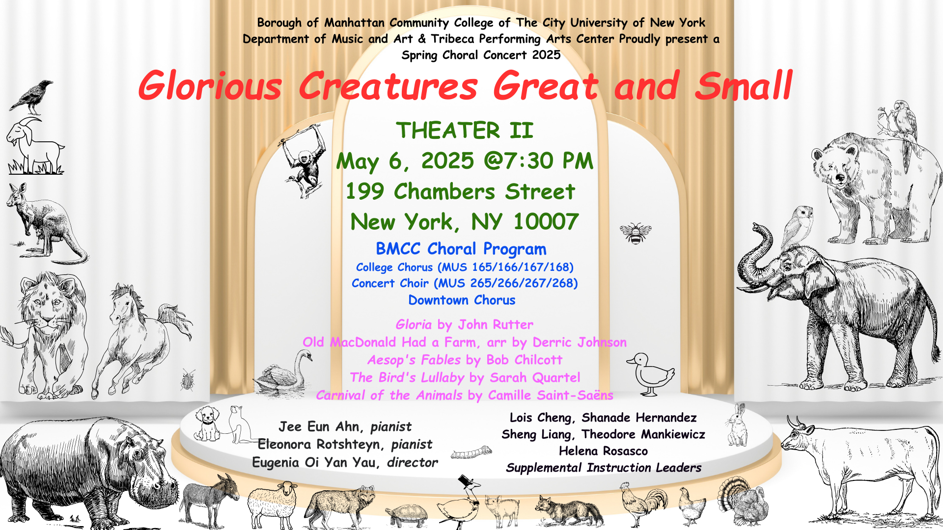 Choral Concert Flyer Spring 2025 Glorious Creatures Great and Small